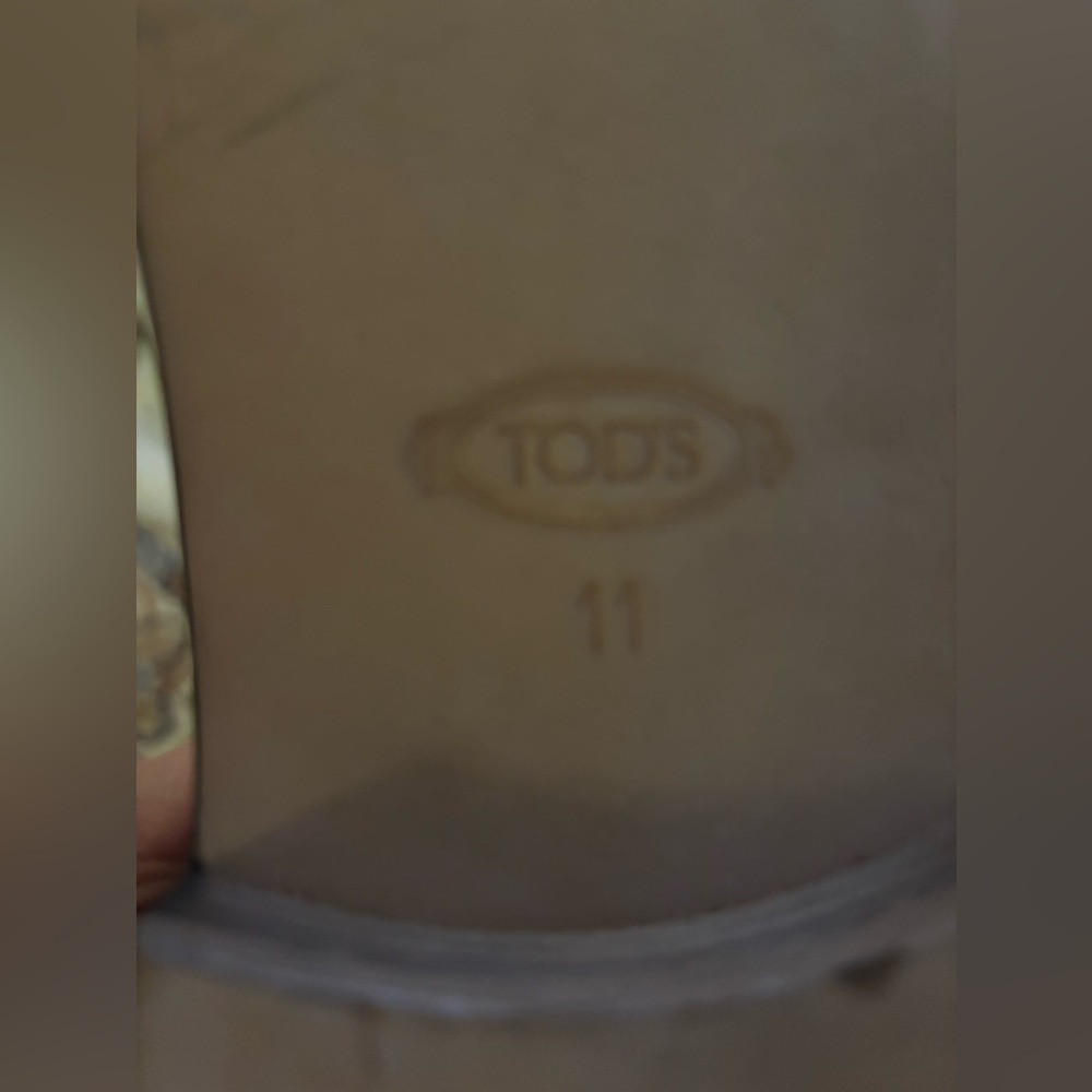 🔥Tod’s Lace Up Black Patent Leather Shoe’s Men’s Size 11 Tod’s Stamped Monogram - Picture 7 of 7